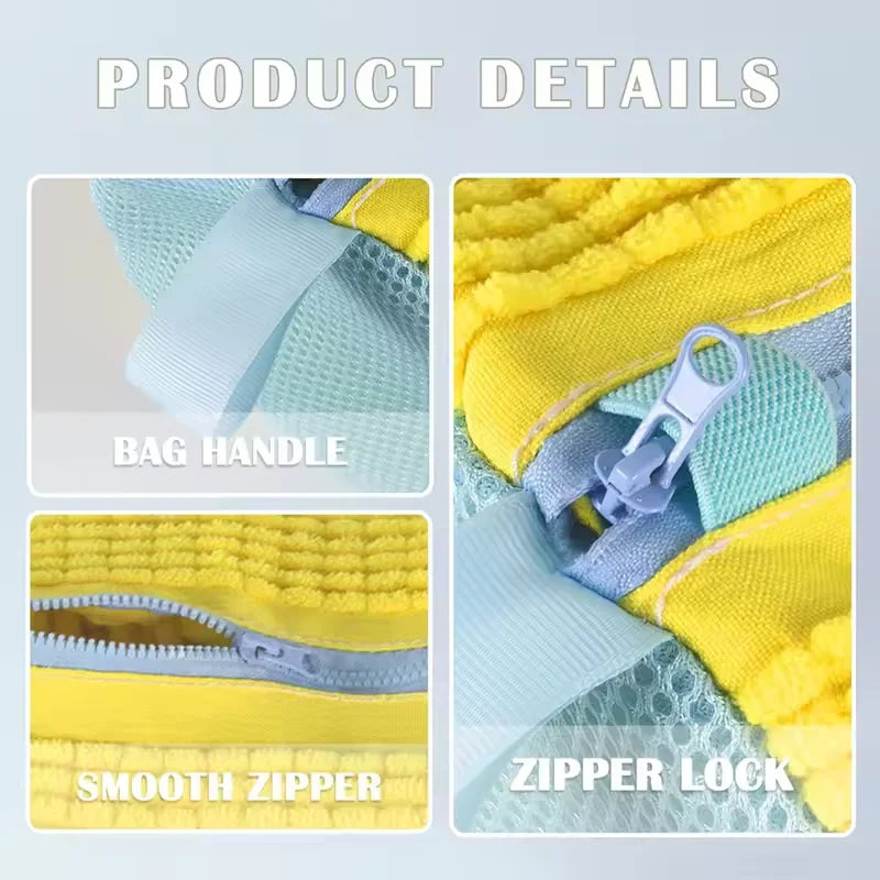 2PCS Chenille Shoe Laundry Bags – Non-Abrasive Mesh Protectors with Zipper